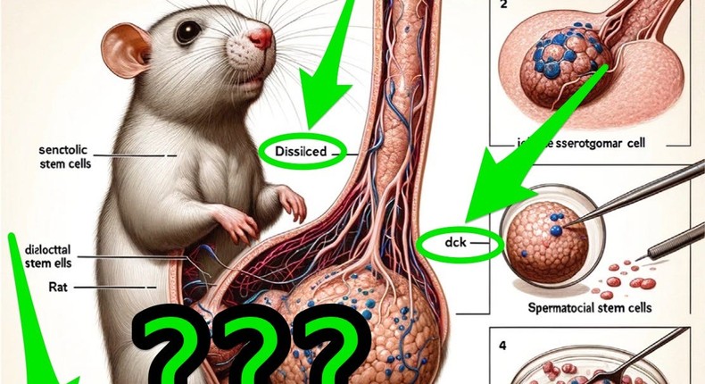 This AI-generated figure from a scientific paper seems... off. (Green annotations were added by Business Insider.)Guo et al., 2024; Frontiers in Cell Developmental Biology; Business Insider