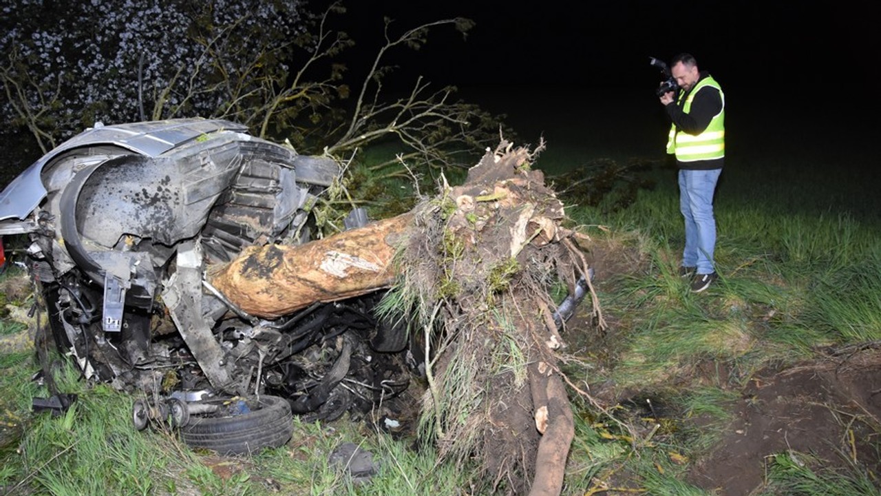 Tragiczny wypadek na Pomorzu. Bmw wyrwało drzewo z korzeniami