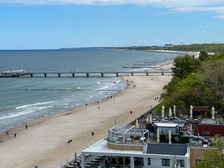 Widok na molo w Kołobrzegu