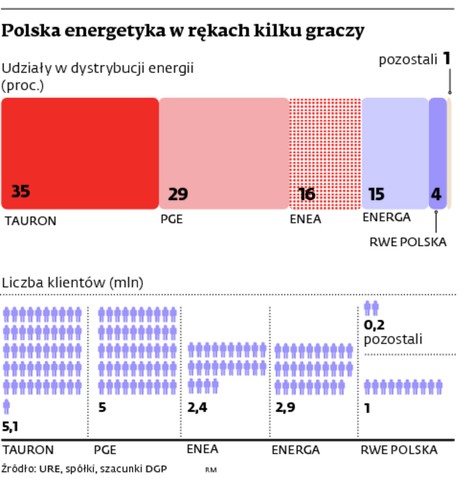 Polska energetyka w rękach kilku graczy