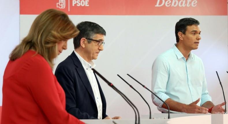 Spain's divided opposition Socialist Party (PSOE) will elect a new leader Sunday from Susana Diaz, Patxi Lopez and former leader Pedro Sanchez