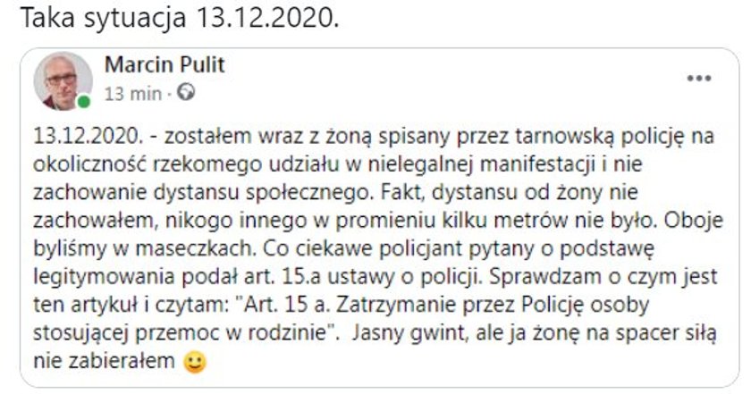 Były prezes Radia Kraków Marcin Pulit opisał interwencję policji