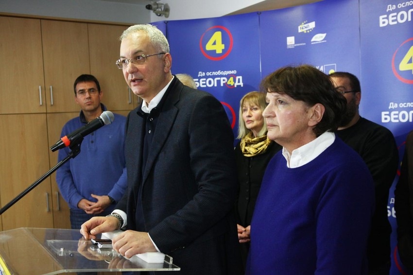 Dragan Šutanovac i Vesna Rakić Vodinelić u izbornoj noći nakon saopštavanja rezultata