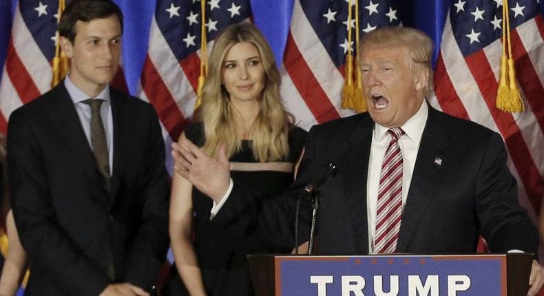 Jared Kushner, Ivanka Trump, and Donald Trump.Mike Segar/Reuters