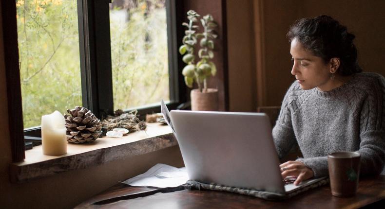 working from home laptop