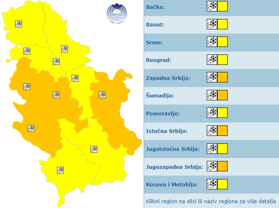 Meteoalarm za danas
