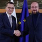 Premier Mateusz Morawiecki i Charles Michel, przewodniczący Rady Europejskiej