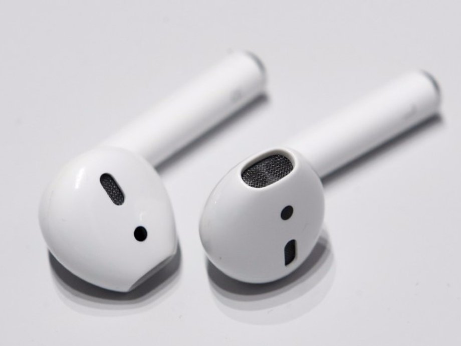 Apple AirPods seen during a media event in San Francisco.