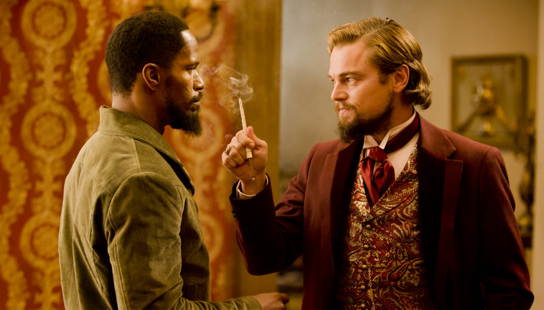 Jamie Foxx i Leonardo DiCaprio w filmie "Django"