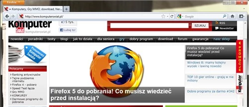 Firefox 5.0 nie debiutuje z "rewolucjami" w interfejsie, jak poprzedni lisek. To dobrze, bo starzy wyjadacze nie będą musieli na nowo szukać opcji w programie.