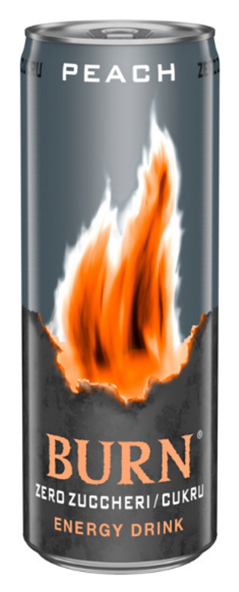 Burn Zero Peach (Fury), gazowany napój energetyczny 250 ml