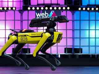 Czworonożny robot Spot firmy Boston Dynamics. Prezentacja podczas 2019 Web Summit, 7 listopada 2019, Lizbona