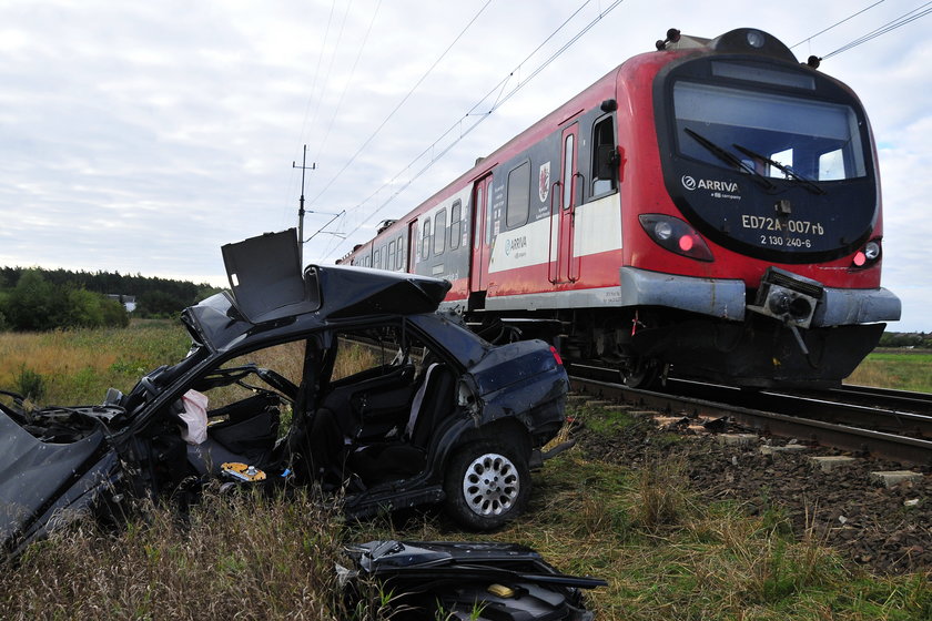 Wypadek na przejeździe kolejowym w Lubaniach