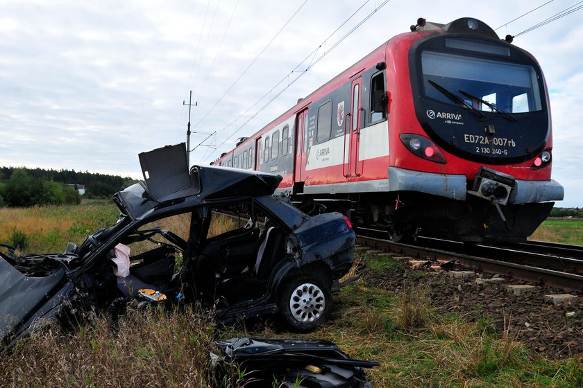 Wypadek na przejeździe kolejowym w Lubaniach