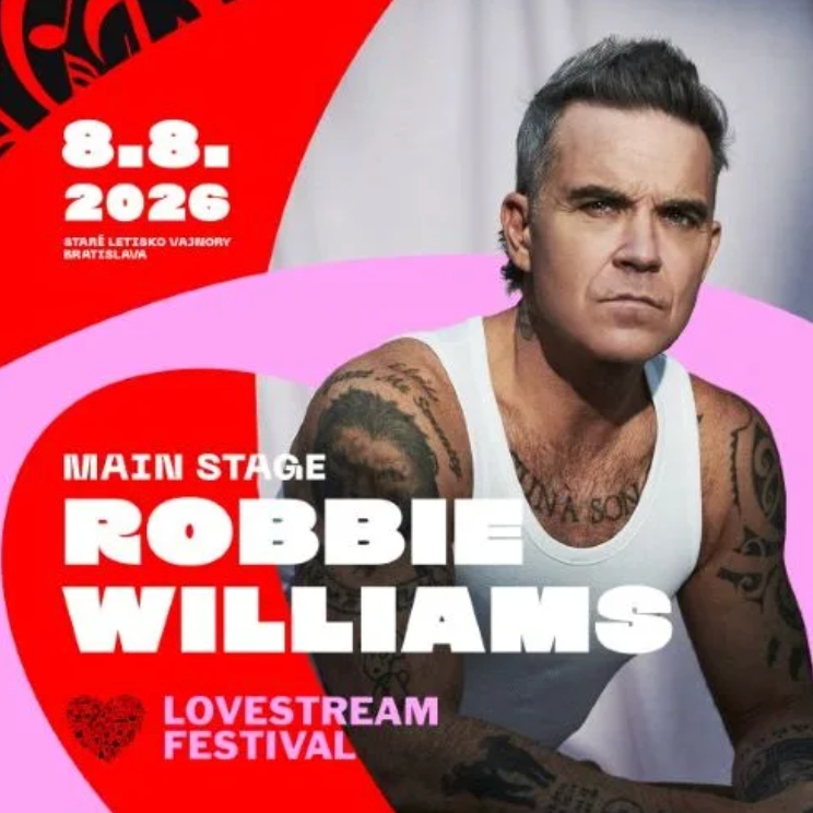 Robbie Williams vystúpi na festivale Lovestream. 