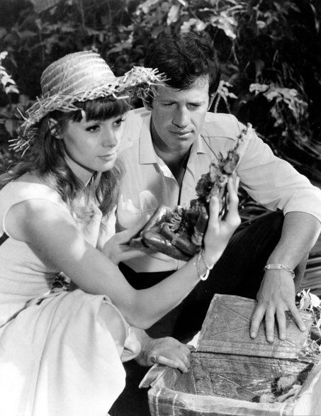 Françoise Dorléac i Jean-Paul Belmondo na planie „Człowieka z Rio” (1964)