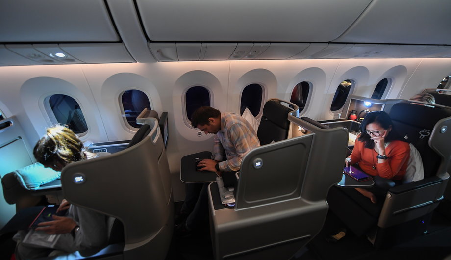 Na pokładzie samolotu znaleźli się pracownicy Qantas i zaproszeni dziennikarze
