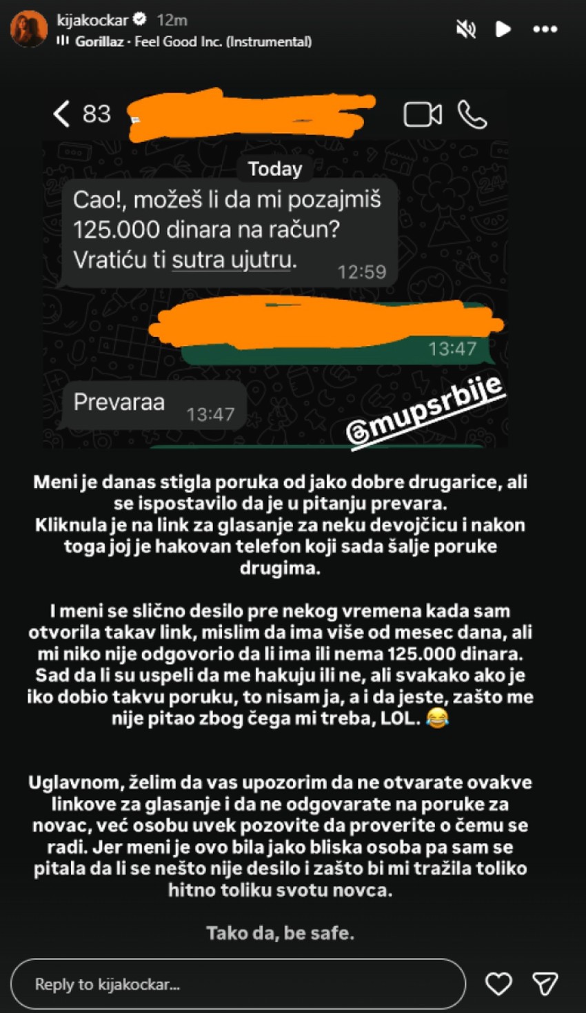 Kija Kockar na meti prevaranata, hteli da je oštete za 125.000 dinara