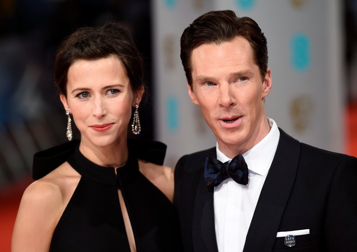 Benedict Cumberbatch z narzeczoną Sophie Hunter na gali BAFTA 2015
