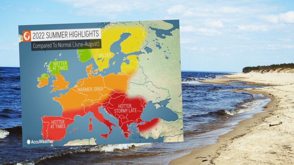 Mamy najnowsze prognozy na lato. Przedstawili je Amerykanie (mapa: Accuweather.com)