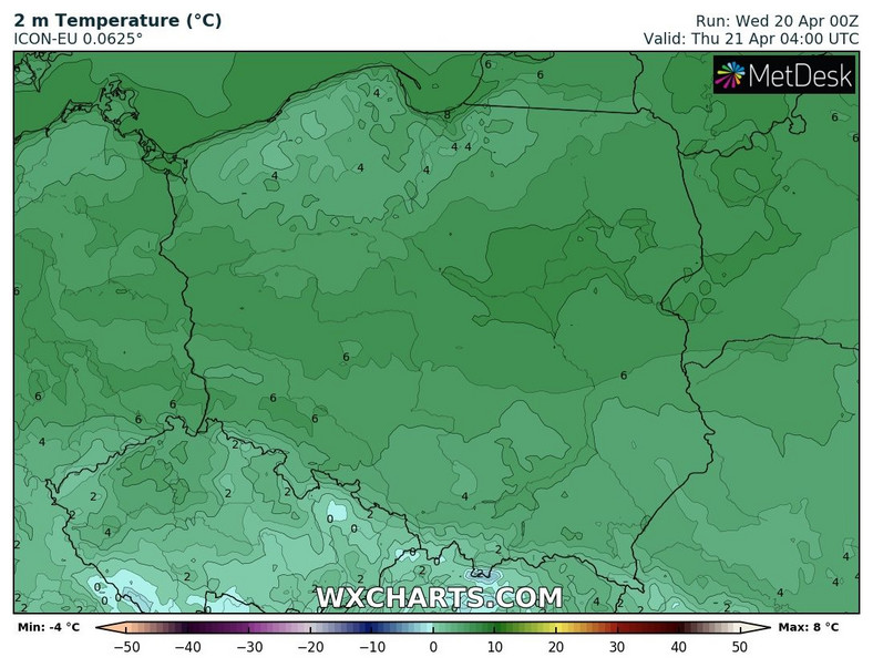 Ranek w większości kraju bez przymrozków