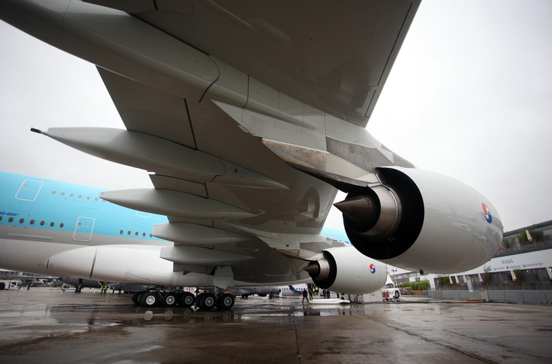 Airbus A300-800 linii Korean Air w trakcie Paris Air Show w Paryżu, Francja.