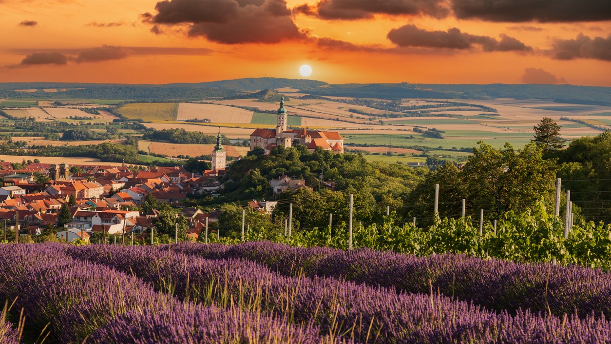 Pohľad na malebné mesto Mikulov.