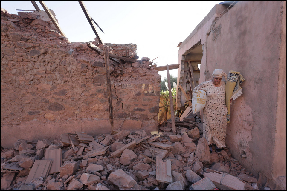 Zniszczenia w pobliżu wioski Talat N'Yaqoub