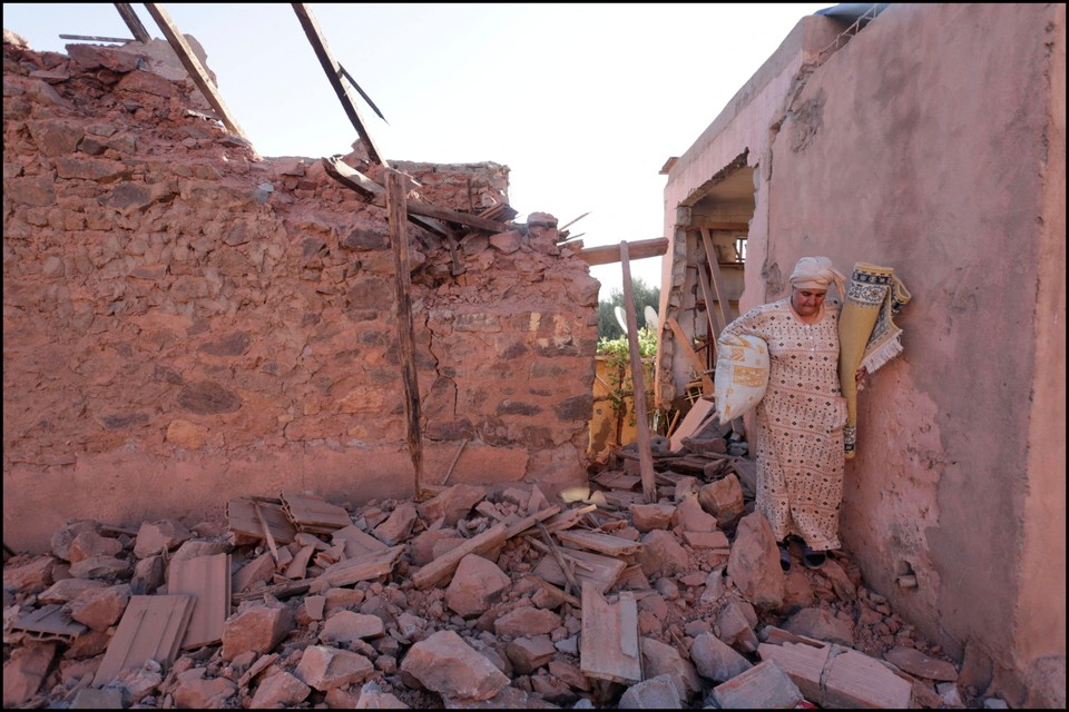 Zniszczenia w pobliżu wioski Talat N'Yaqoub