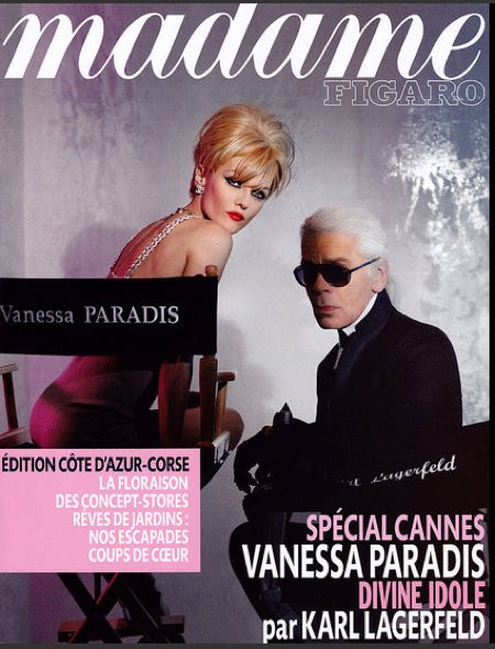 Karl Lagerfeld i Vanessa Paradis w "Madame Figaro"