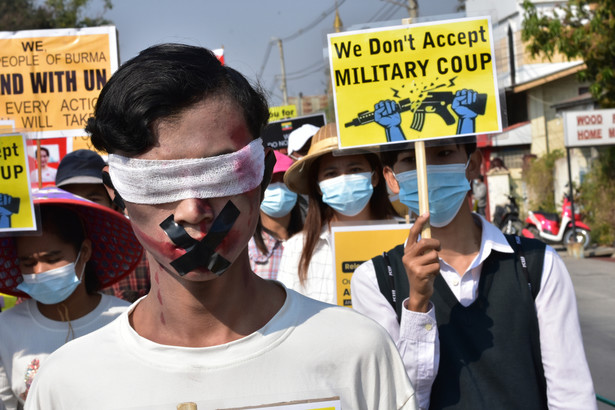 Birma. Protest przeciwko zamachowi stanu