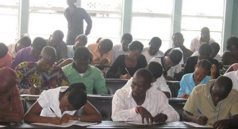 Students during an exam