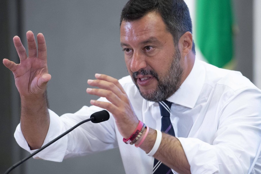 Matteo Salvini, wicepremier i minister spraw wewnętrznych Włoch, lider Ligi. Rzym, 6 sierpnia 2019 r.