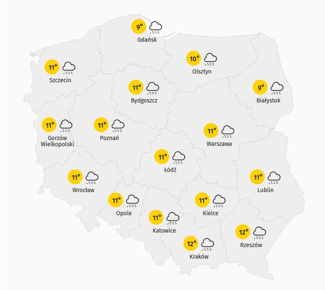 Pogoda w poniedziałek, 3 maja