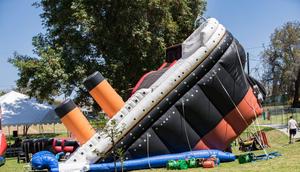 An inflatable Titanic slide seen at a park in Placentia, California.Daniel Knighton/Getty Images