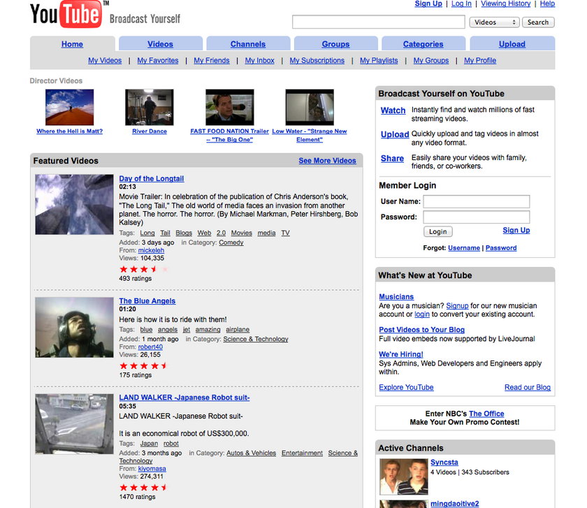 Youtube.com w 2006 r.