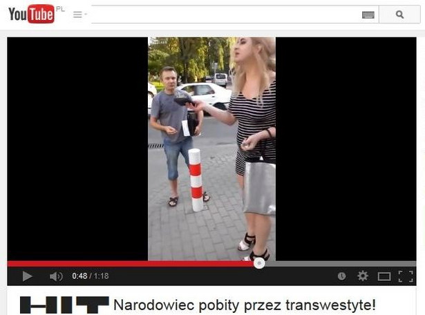 Narodowiec pobity przez transwestytę hitem sieci [WIDEO]