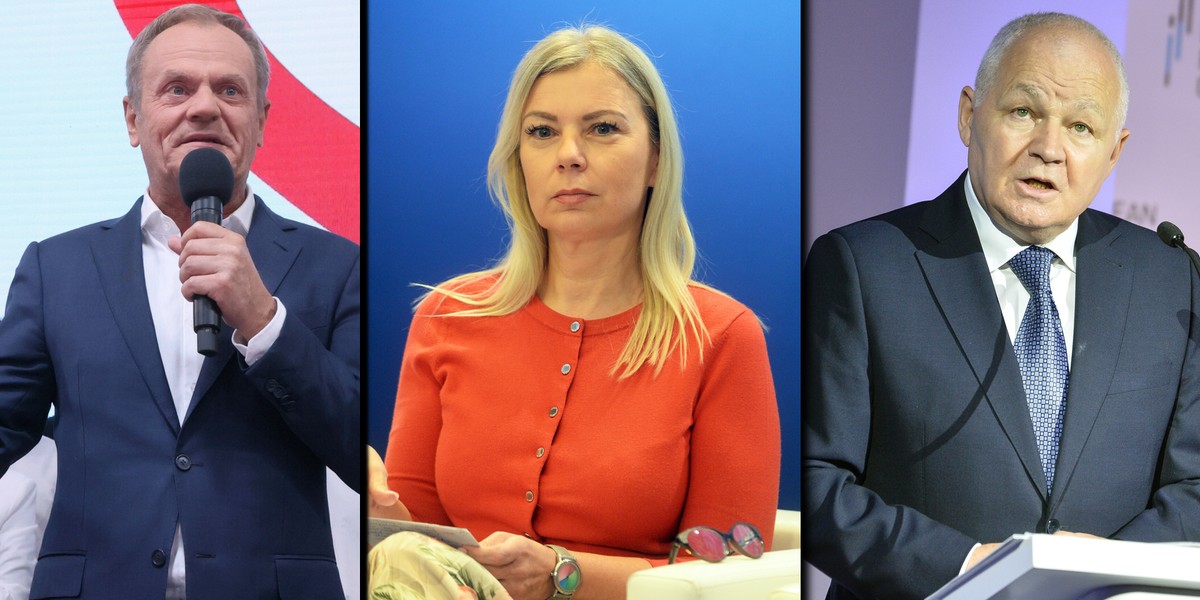 Donald Tusk, Elżbieta Bieńkowska i Jan Krzysztof Bielecki.