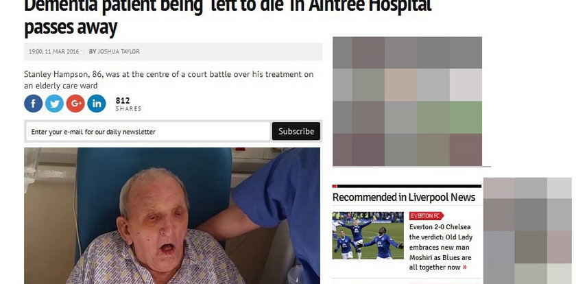 Rodzina oskarża szpital: zostawili go by umarł
