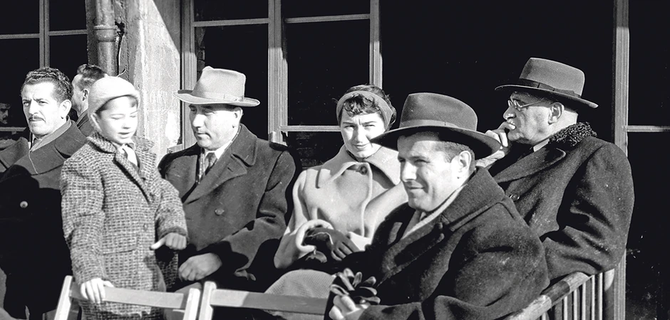 Sa suprugom Slavkom i sinom Slobodanom na Tašmajdanu 1955. godine 