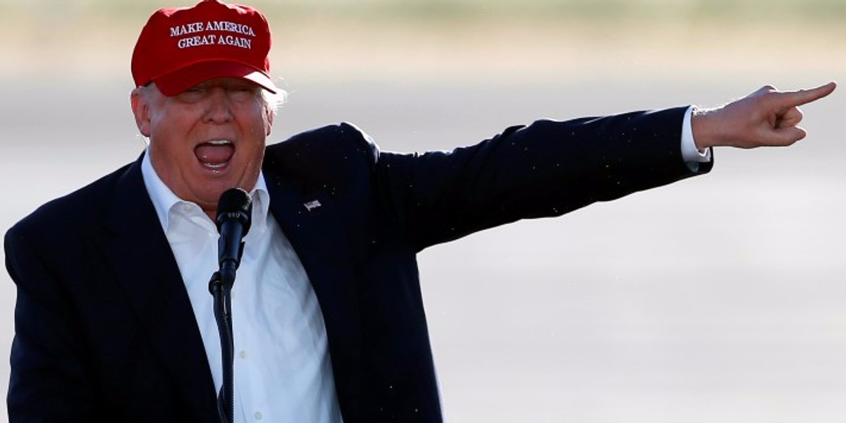 U.S. Republican presidential candidate Donald Trump speaks at a campaign rally in Sacramento