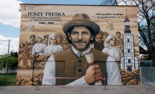 Obrońca polskości na miejskim muralu