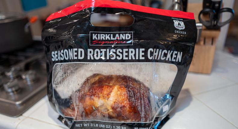 Costco has gradually been switching the packaging for its rotisserie chicken to plastic bags.Smith Collection/Gado/Getty Images