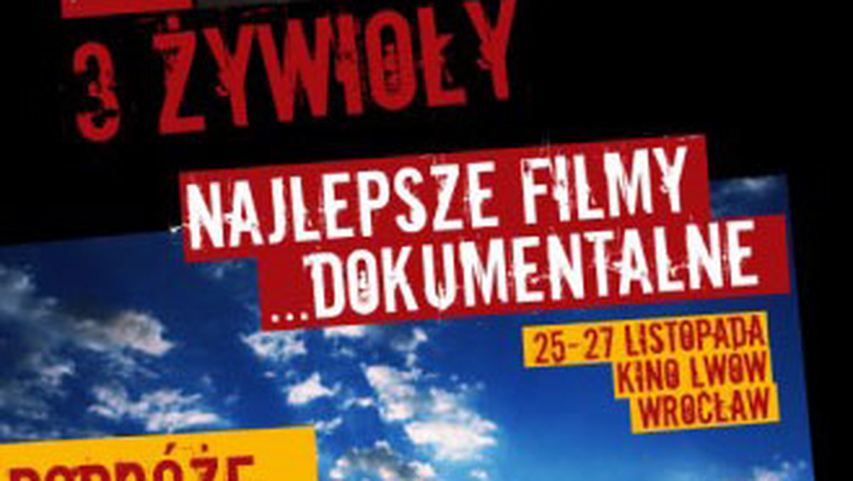 Kilkadziesiąt filmów dokumentalnych o kulturach różnych społeczności, przyrodzie i podróżach znalazło się w programie rozpoczynającego się w piątek we Wrocławiu festiwalu "Trzy Żywioły - Festiwal Filmów Świata".