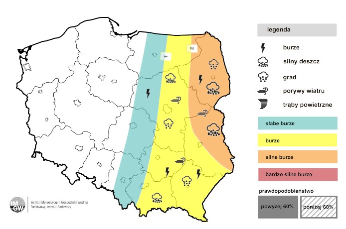 Prognoza burz IMGW na środę