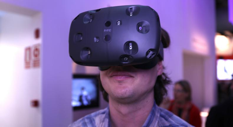 The HTC Vive headset.