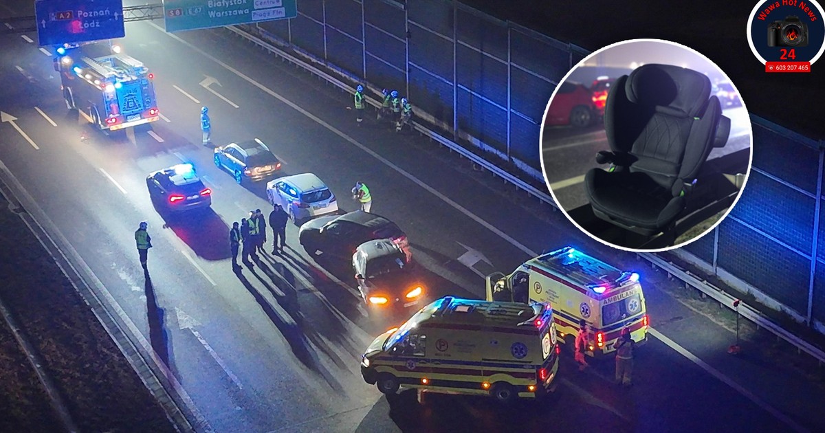 Karambol na S2 pod Warszawą. Wśród poszkodowanych dzieci