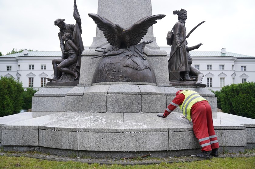 Znieważono pomnik Tadeusza Kościuszki w Warszawie