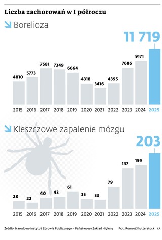 Liczba zachorowań w I półroczu