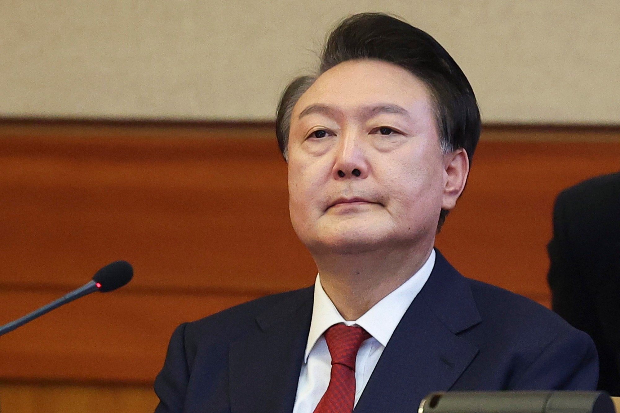 Suspendovaný prezident Jun Sok-jol.